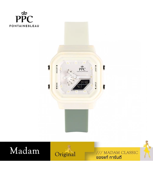 นาฬิกาข้อมือ PARIS POLO CLUB PPC-DJ04-WG-WE ZÉRO MULTI-FUNCTION WHITE / GREEN	