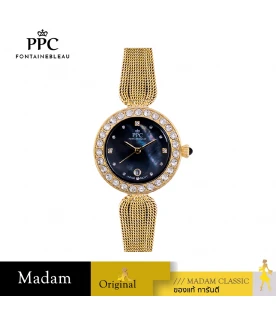 นาฬิกาข้อมือ PPC FONTAINEBLEAU PPC-EB01-GD-BK ÉTOILE DIAMOND SWEAVE DATE 28 MM,GOLD / BLACK