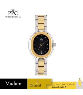 นาฬิกาข้อมือ PPC FONTAINEBLEAU PPC-EB07-SGD-BK OVALE MODERN DATE 26 MM,SILVER GOLD / BLACK