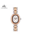 นาฬิกาข้อมือ PPC FONTAINEBLEAU PPC-EB07-SRG-WE OVALE MODERN DATE 26 MM,SILVER ROSEGOLD / WHITE