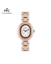 นาฬิกาข้อมือ PPC FONTAINEBLEAU PPC-EB07-SRG-WE OVALE MODERN DATE 26 MM,SILVER ROSEGOLD / WHITE