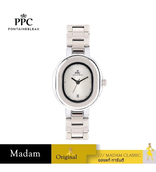 นาฬิกาข้อมือ PPC FONTAINEBLEAU PPC-EB07-WE OVALE MODERN DATE 26 MM,WHITE