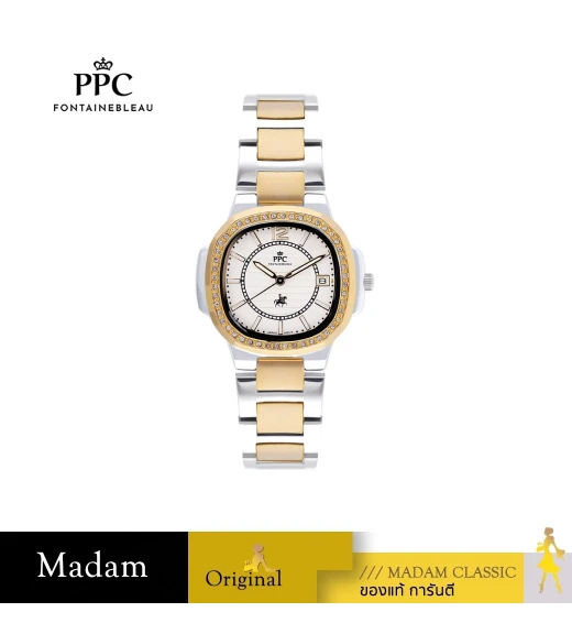 นาฬิกาข้อมือ PARIS POLO CLUB รุ่น PPC-EB08-SGD-WE MEDICI CLASSIC DATE ,SILVER GOLD / WHITE