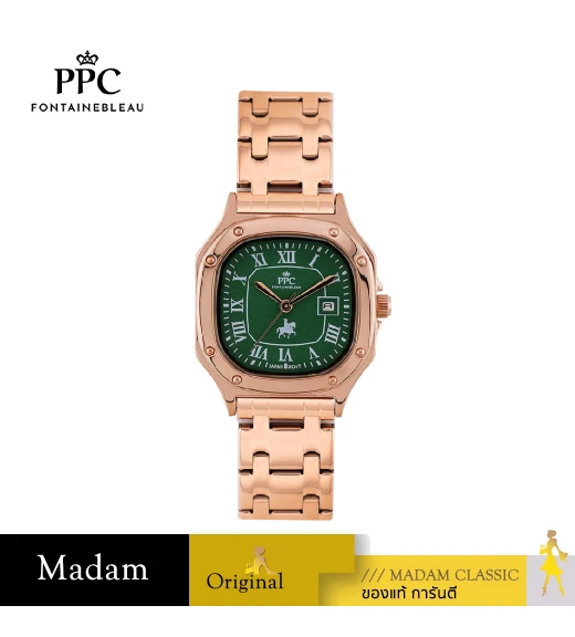 นาฬิกาข้อมือ PPC FONTAINEBLEAU PPC-EC01-RG-RGN CHARLES ROMANS CLASSIC 30 MM,ROSEGOLD / GREEN