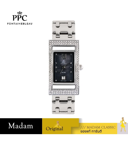 นาฬิกาข้อมือ PPC FONTAINEBLEAU PPC-EC03-BK DORÉE DIAMOND GALLERY DATE 21 MM,BLACK