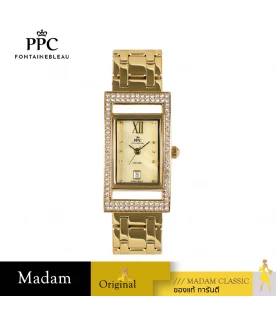 นาฬิกาข้อมือ PPC FONTAINEBLEAU PPC-EC03-GD DORÉE DIAMOND GALLERY DATE 21 MM,GOLD