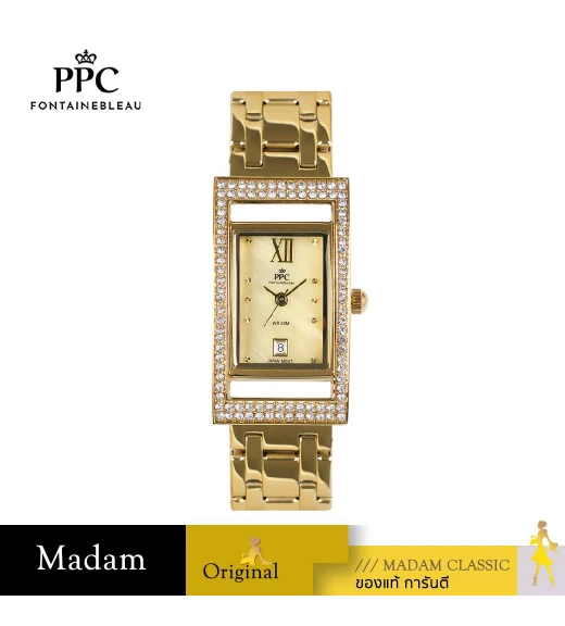 นาฬิกาข้อมือ PPC FONTAINEBLEAU PPC-EC03-GD DORÉE DIAMOND GALLERY DATE 21 MM,GOLD
