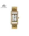 นาฬิกาข้อมือ PPC FONTAINEBLEAU PPC-EC03-GD-WE DORÉE DIAMOND GALLERY DATE 21 MM,GOLD / WHITE