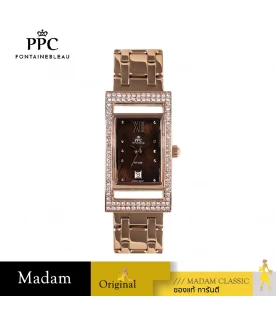 นาฬิกาข้อมือ PPC FONTAINEBLEAU PPC-EC03-RG-BR DORÉE DIAMOND GALLERY DATE 21 MM,ROSEGOLD / BROWN