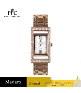 นาฬิกาข้อมือ PPC FONTAINEBLEAU PPC-EC03-RG-WE DORÉE DIAMOND GALLERY DATE 21 MM,ROSEGOLD / WHITE
