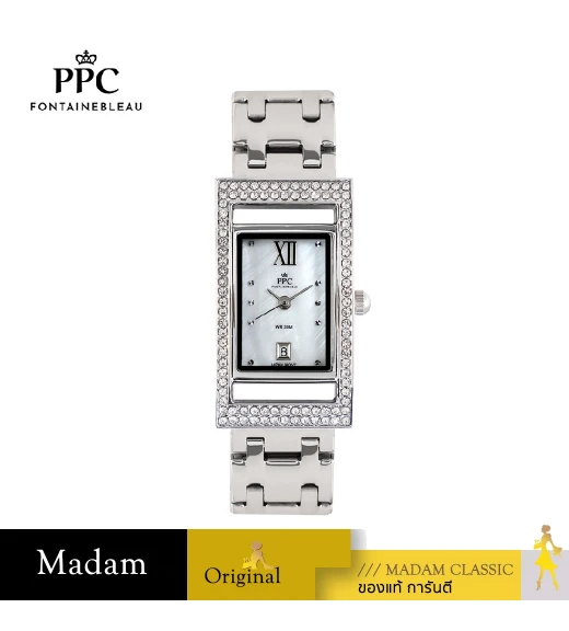 นาฬิกาข้อมือ PPC FONTAINEBLEAU PPC-EC03-WE DORÉE DIAMOND GALLERY DATE 21 MM,WHITE