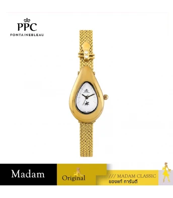 "นาฬิกาข้อมือ PPC FONTAINEBLEAU PPC-EC04-GD-WE CANNES TEARA 23 MM,GOLD / WHITE "	