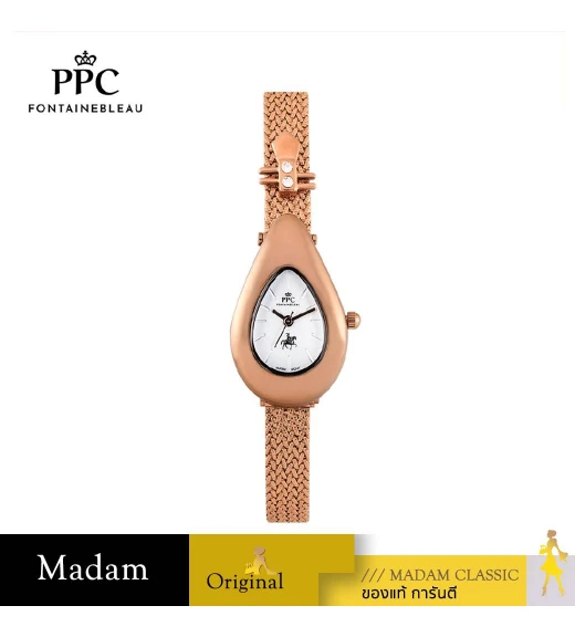 นาฬิกาข้อมือ PPC FONTAINEBLEAU PPC-EC04-RG-WE CANNES TEARA 23 MM, ROSEGOLD / WHITE