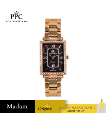 "นาฬิกาข้อมือ PPC FONTAINEBLEAU PPC-EC07-RG-BR  DORÉE ROMANS LUXE DATE 23 MM,ROSEGOLD / BROWN"