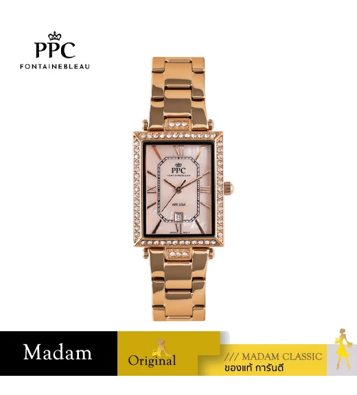 นาฬิกาข้อมือ PPC FONTAINEBLEAU PPC-EC07-RG DORÉE ROMANS LUXE DATE 23 MM,ROSEGOLD