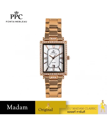 "นาฬิกาข้อมือ PPC FONTAINEBLEAU PPC-EC07-RG-WE  DORÉE ROMANS LUXE DATE 23 MM,ROSEGOLD / WHITE"