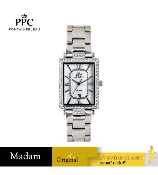 "นาฬิกาข้อมือ PPC FONTAINEBLEAU PPC-EC07-WE  DORÉE ROMANS LUXE DATE 23 MM,WHITE"