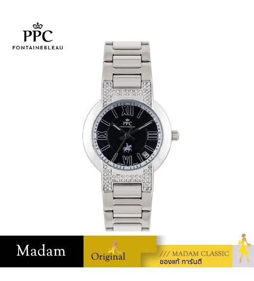 นาฬิกาข้อมือ PPC FONTAINEBLEAU PPC-EC08-BK LE BRETON MODERN DIAMOND DATE 32 MM,BLACK