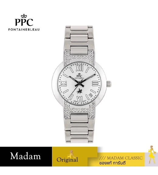 นาฬิกาข้อมือ PPC FONTAINEBLEAU PPC-EC08-WE LE BRETON MODERN DIAMOND DATE 32 MM,WHITE นาฬิกาข้อมือ PPC FONTAINEBLEAU PPC-EC08-WE LE BRETON MODERN DIAMOND DATE 32 MM,WHITE