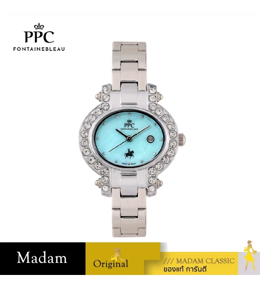 นาฬิกาข้อมือ PPC FONTAINEBLEAU PPC-EC09-LBU OVALE HORIZONTAL COURT DATE 34 MM,LIGHT BLUE