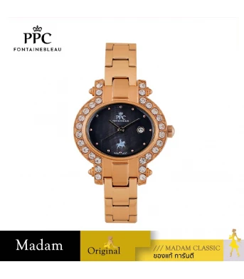 "นาฬิกาข้อมือ PPC FONTAINEBLEAU PPC-EC09-RG-BK  OVALE HORIZONTAL COURT DATE 34 MM,ROSEGOLD / BLACK"