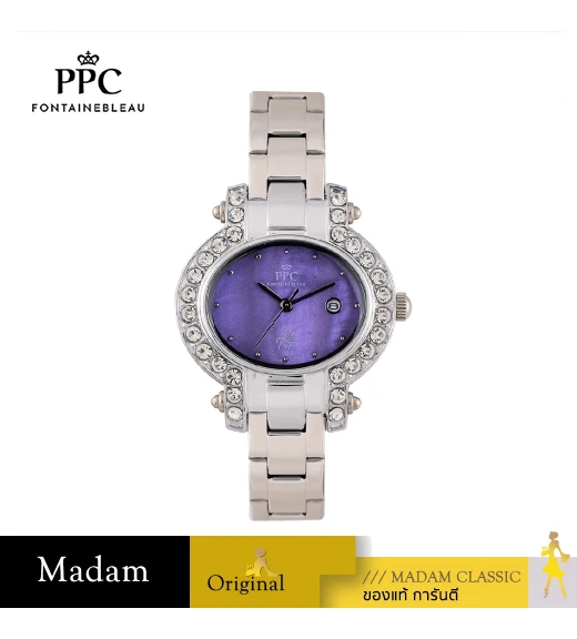 นาฬิกาข้อมือ PPC FONTAINEBLEAU PPC-EC09-VLT OVALE HORIZONTAL COURT DATE 34 MM,VIOLET นาฬิกาข้อมือ PPC FONTAINEBLEAU PPC-EC09-VLT OVALE HORIZONTAL COURT DATE 34 MM,VIOLET