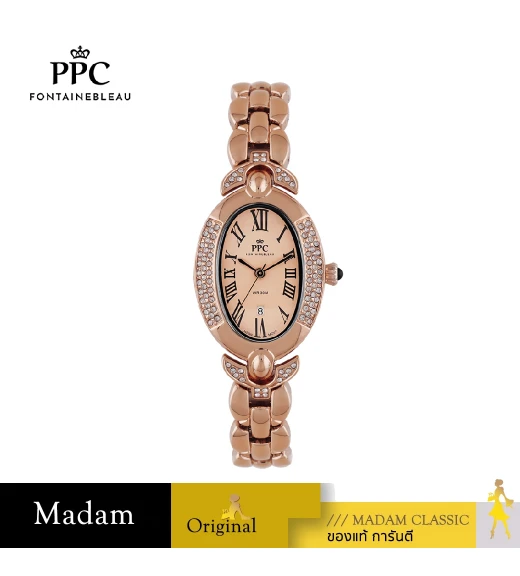 นาฬิกาข้อมือ PPC FONTAINEBLEAU PPC-EC10-RG OVALE MERIFIN DATE 25 MM,ROSEGOLD