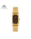 นาฬิกาข้อมือ PPC FONTAINEBLEAU PPC-EC12-GD-BR DORÉE CLASSIC LUXE DATE 22.5 MM,GOLD / BROWN