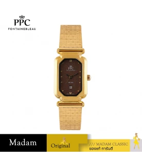 นาฬิกาข้อมือ PPC FONTAINEBLEAU PPC-EC12-GD-BR DORÉE CLASSIC LUXE DATE 22.5 MM,GOLD / BROWN