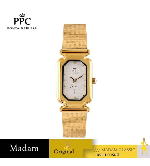 นาฬิกาข้อมือ PPC FONTAINEBLEAU PPC-EC12-GD-WE DORÉE CLASSIC LUXE DATE 22.5 MM,GOLD / WHITE