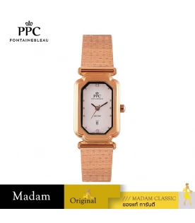 นาฬิกาข้อมือ PPC FONTAINEBLEAU PPC-EC12-RG-WE DORÉE CLASSIC LUXE DATE 22.5 MM,ROSEGOLD / WHITE