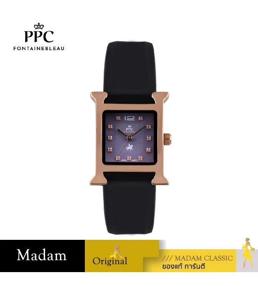 นาฬิกาข้อมือ PPC FONTAINEBLEAU PPC-EC13-BK-RVT DORÉE CLASSIC H 22.5 MM,BLACK / ROSEGOLD VIOLET