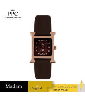 นาฬิกาข้อมือ PPC FONTAINEBLEAU PPC-EC13-BR-RBR DORÉE CLASSIC H 22.5 MM,BROWN / ROSEGOLD BROWN
