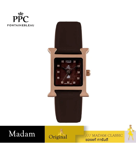 นาฬิกาข้อมือ PPC FONTAINEBLEAU PPC-EC13-BR-RBR DORÉE CLASSIC H 22.5 MM,BROWN / ROSEGOLD BROWN