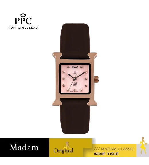 นาฬิกาข้อมือ PPC FONTAINEBLEAU PPC-EC13-BR-RLP DORÉE CLASSIC H 22.5 MM,BROWN / ROSEGOLD LIGHT PINK