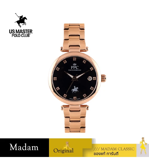 นาฬิกาข้อมือ PPC FONTAINEBLEAU PPC-EC14-RG-BK JOAN MODERN DIAMOND DATE 34 MM,ROSEGOLD / BLACK