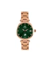 นาฬิกาข้อมือ PPC FONTAINEBLEAU PPC-EC14-RG-GN JOAN MODERN DIAMOND DATE 34 MM,ROSEGOLD / GREEN