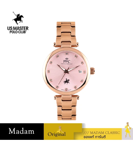 นาฬิกาข้อมือ PPC FONTAINEBLEAU PPC-EC14-RG-LPK JOAN MODERN DIAMOND DATE 34 MM,ROSEGOLD / LIGHT PINK