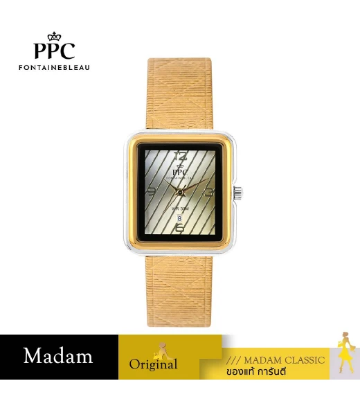 นาฬิกาข้อมือ PPC FONTAINEBLEAU PPC-EC15-GD-SGD DORÉE LINEA DATE 30 MM,GOLD / SILVER GOLD