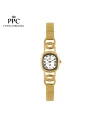 นาฬิกาข้อมือ PPC FONTAINEBLEAU PPC-ED03-GD-WE OVALE ROMAN CLASSIC DATE 23 MM,GOLD/ WHITE