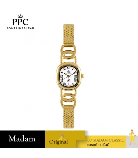 นาฬิกาข้อมือ PPC FONTAINEBLEAU PPC-ED03-GD-WE OVALE ROMAN CLASSIC DATE 23 MM,GOLD/ WHITE