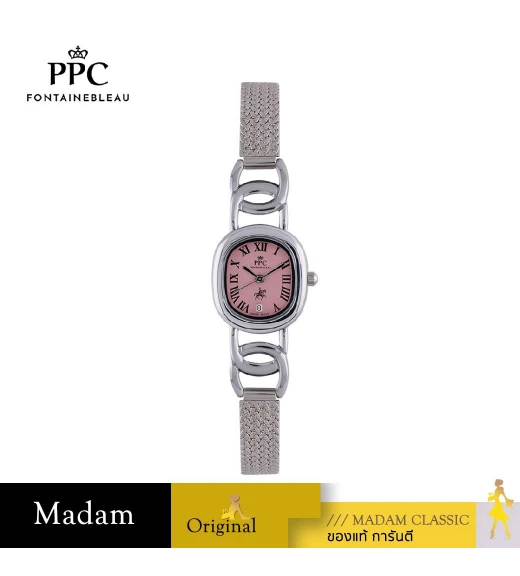 นาฬิกาข้อมือ PPC FONTAINEBLEAU PPC-ED03-PK OVALE ROMAN CLASSIC DATE 23 MM,PINK