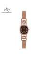 นาฬิกาข้อมือ PPC FONTAINEBLEAU PPC-ED03-RG-BR OVALE ROMAN CLASSIC DATE 23 MM,ROSEGOLD / BROWN
