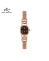 นาฬิกาข้อมือ PPC FONTAINEBLEAU PPC-ED03-RG-BR OVALE ROMAN CLASSIC DATE 23 MM,ROSEGOLD / BROWN