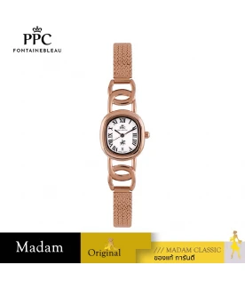 นาฬิกาข้อมือ PPC FONTAINEBLEAU PPC-ED03-RG-WE OVALE ROMAN CLASSIC DATE 23 MM,ROSEGOLD / WHITE