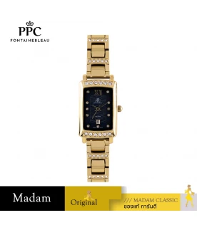 นาฬิกาข้อมือ PPC FONTAINEBLEAU PPC-ED05-GD-BK DORÉE GLIMMER DATE 20.5 MM,GOLD / BLACK