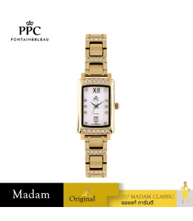 นาฬิกาข้อมือ PPC FONTAINEBLEAU PPC-ED05-GD-WE DORÉE GLIMMER DATE 20.5 MM,GOLD / WHITE