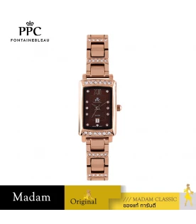 นาฬิกาข้อมือ PPC FONTAINEBLEAU PPC-ED05-RG-BR DORÉE GLIMMER DATE 20.5 MM,ROSEGOLD / BROWN