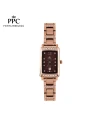 นาฬิกาข้อมือ PPC FONTAINEBLEAU PPC-ED05-RG-BR DORÉE GLIMMER DATE 20.5 MM,ROSEGOLD / BROWN