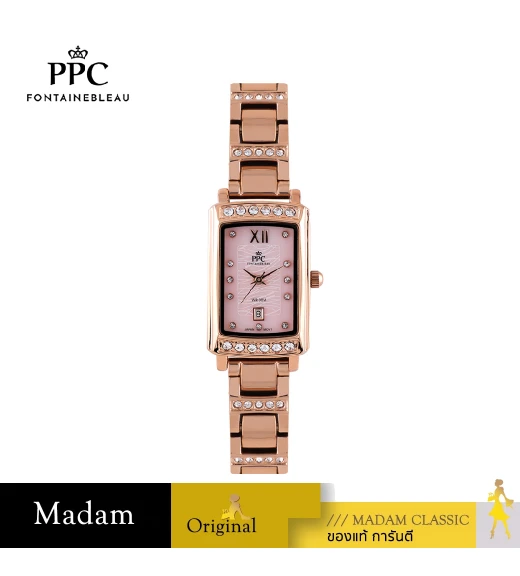 นาฬิกาข้อมือ PPC FONTAINEBLEAU PPC-ED05-RG-LPK DORÉE GLIMMER DATE 20.5 MM,ROSEGOLD / LIGHT PINK